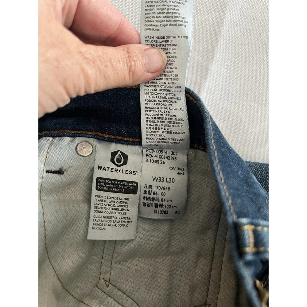 Levi’s 514 Straight Fit Medium Wash Blue Denim Jeans Men’s 33x30